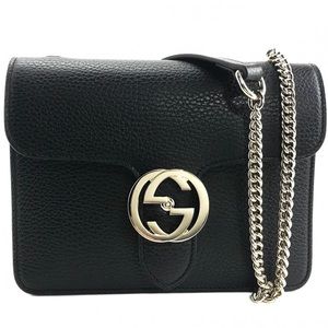 Gucci Interlocking Chain Black Cross Body